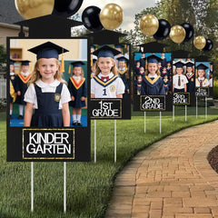 Briwooody front view of full K–12 yard sign set showing timeline benefit