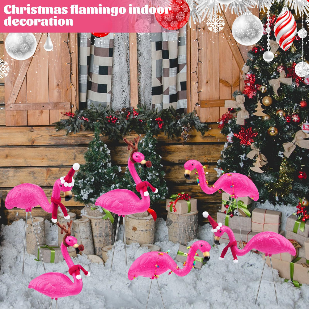 Briwooody head-down flamingo close profile showing lower stance and layered lawn interest