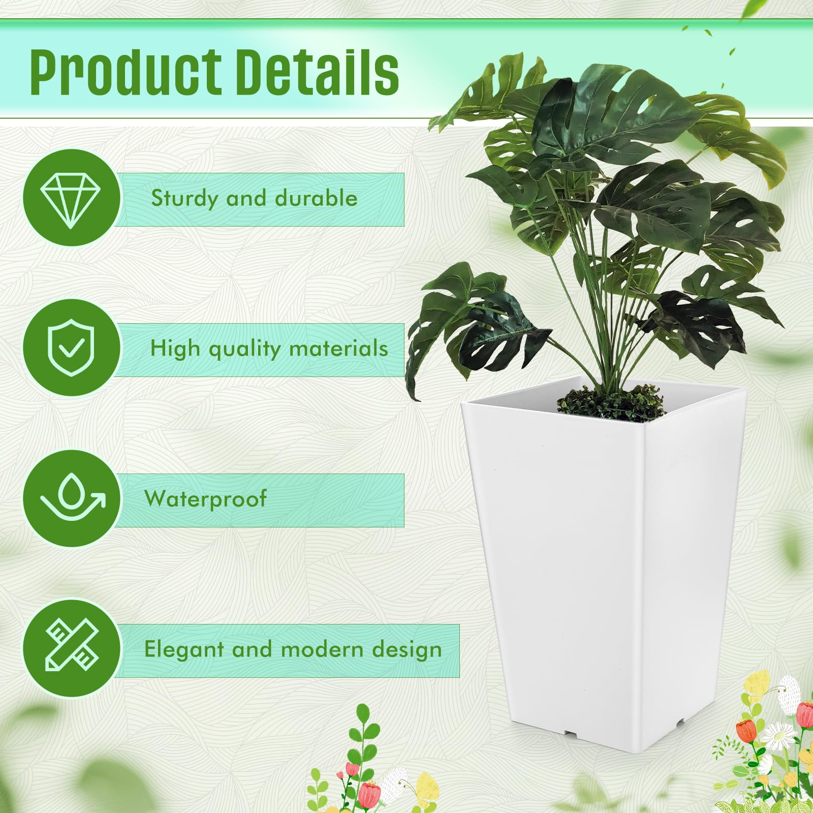 Briwooody planter staged on porch with greenery showing instant entryway upgrade