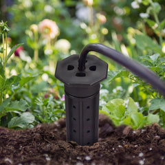 briwooody stake inserted in pot delivering water to roots