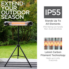 Briza close-up of carbon infrared element, highlighting efficient radiant heat