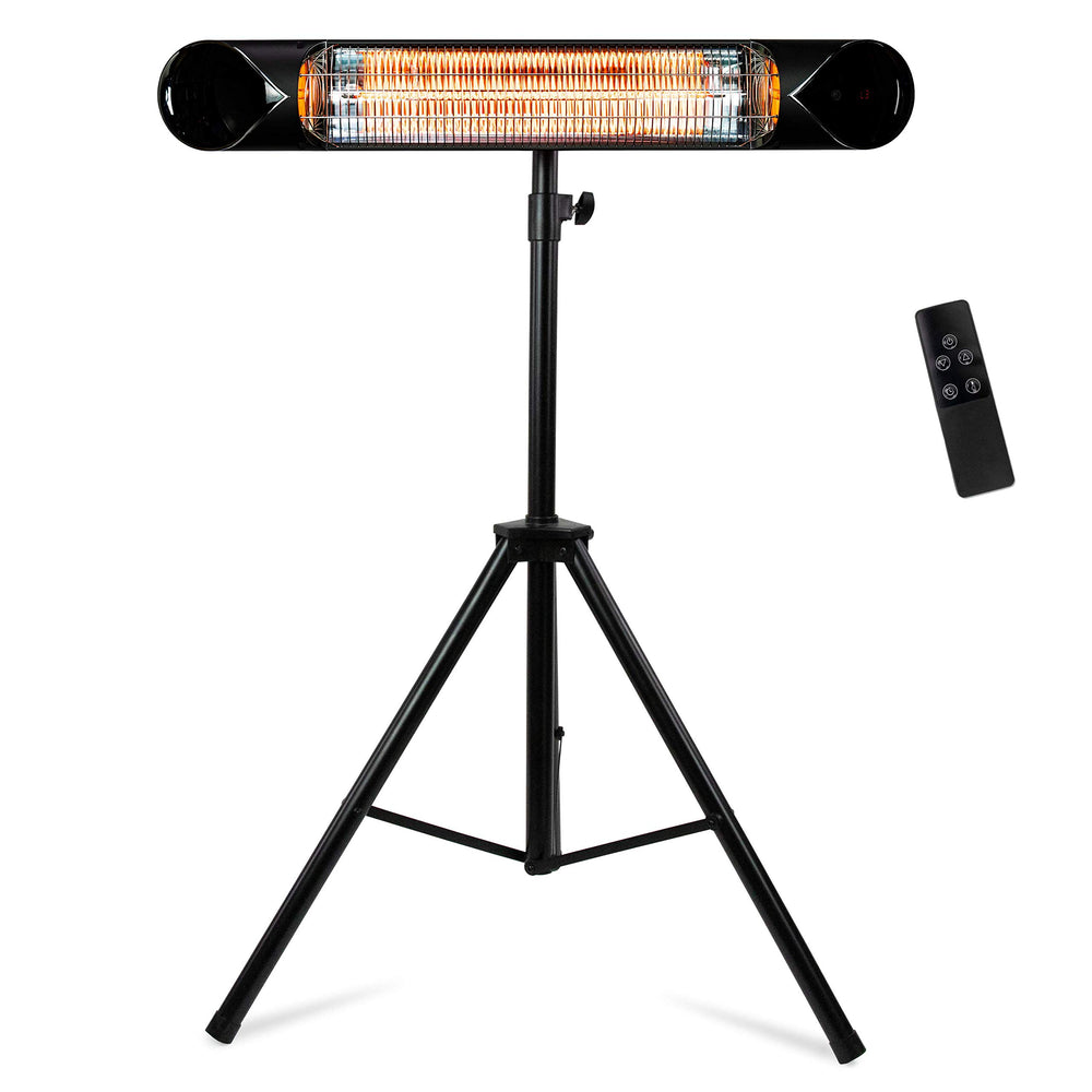 Briza front view showing heater design and easy mounting, improving outdoor comfort