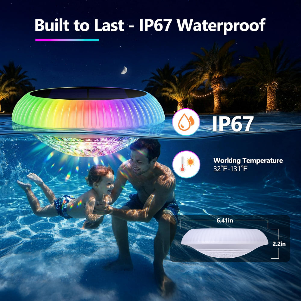 Brizled in pool night party creating colorful ambient atmosphere