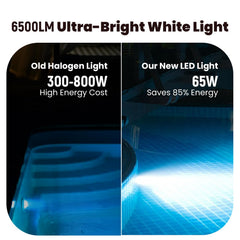 Broadroad closeup of LED beads and lens for even bright daylight-white light benefit