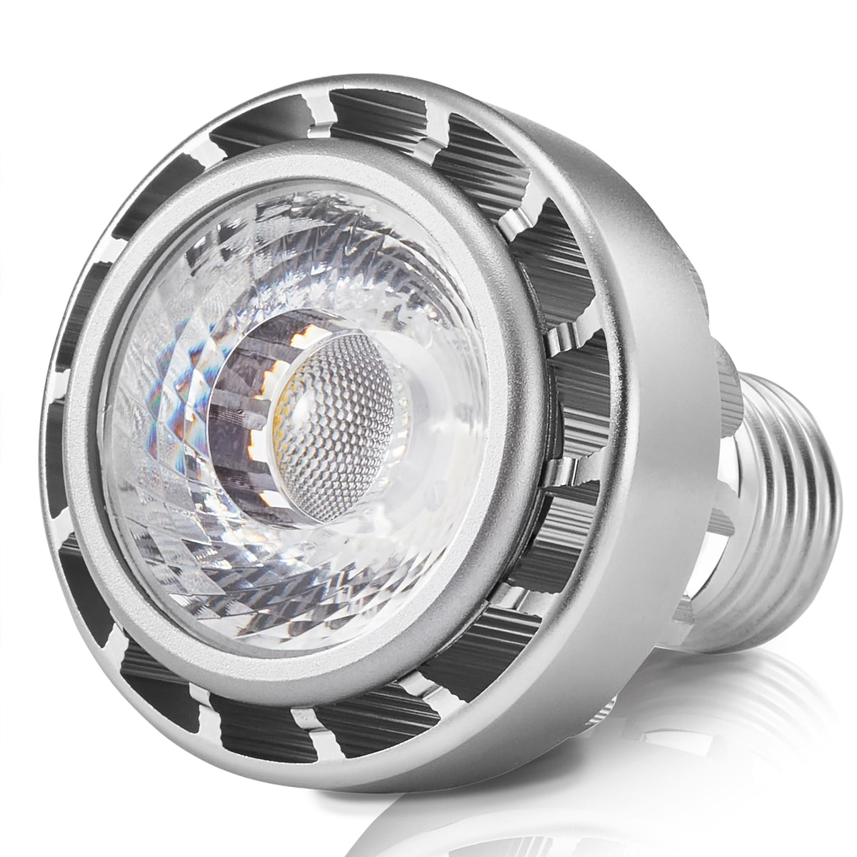 Broadroad bulb front view showing clear form and bright output benefit