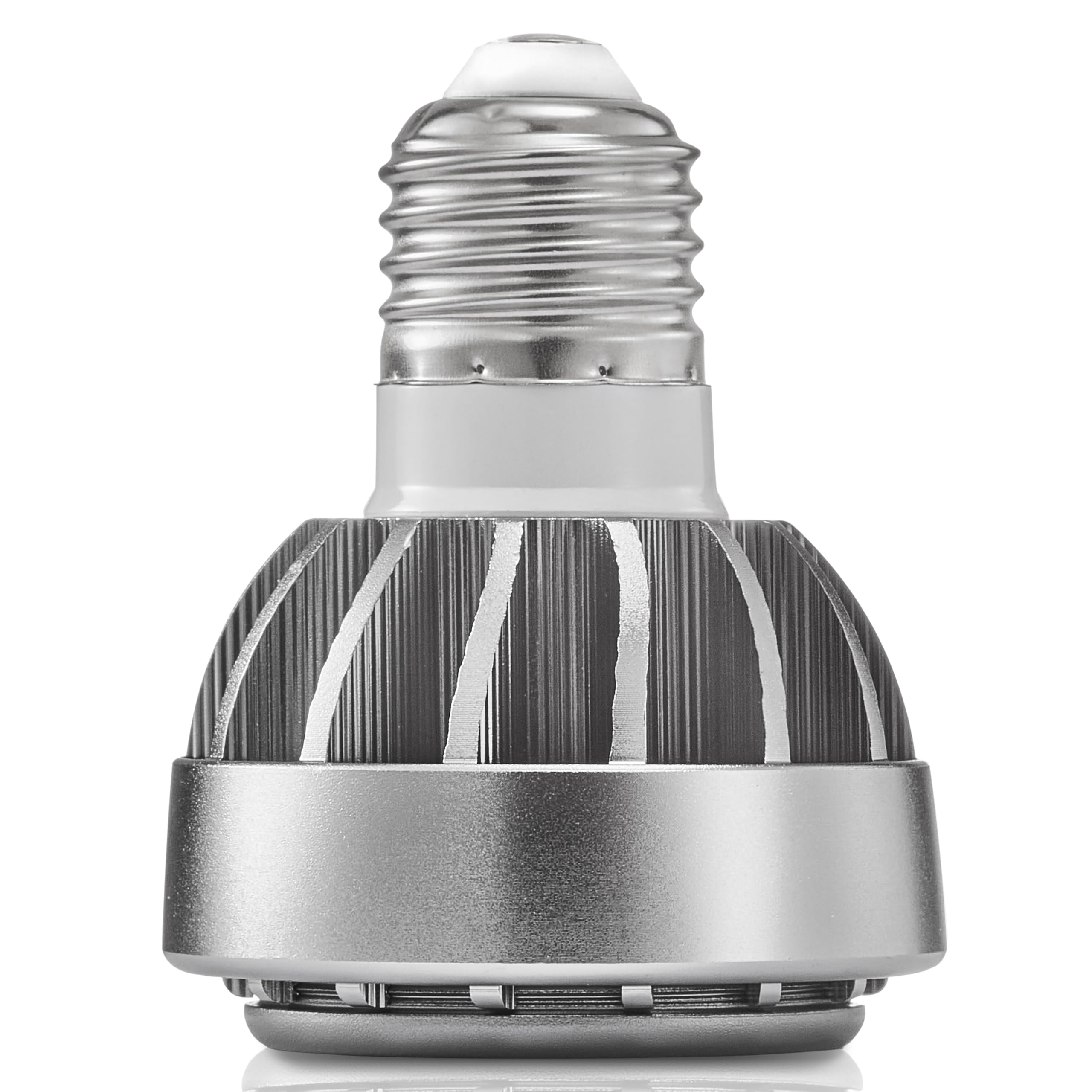 Broadroad side profile of E26 base demonstrating easy screw-in installation