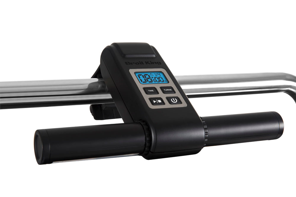 Broil King front-mounted light and timer showing secure fit and better visibility