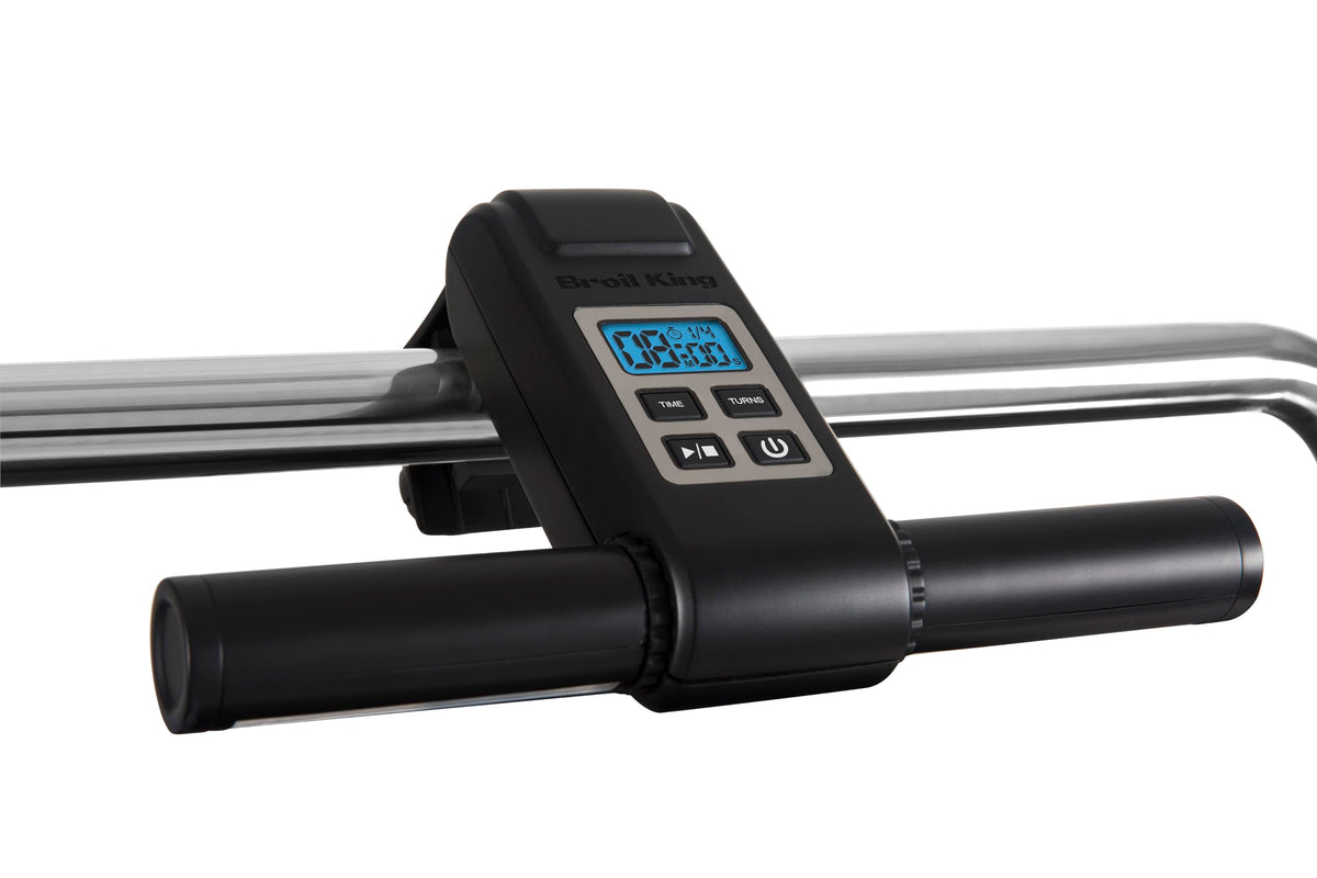 Broil King front-mounted light and timer showing secure fit and better visibility