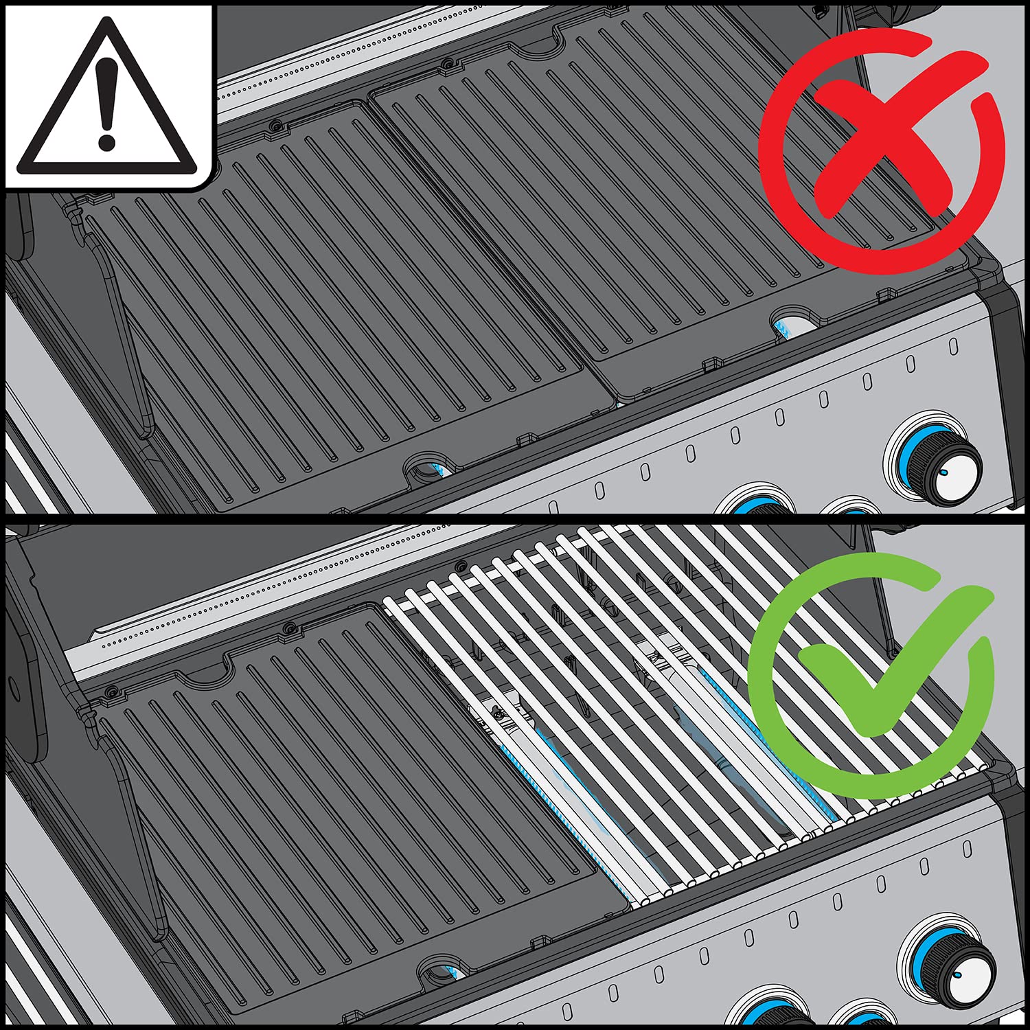 Broil King griddle packaged accessory and label showing model compatibility