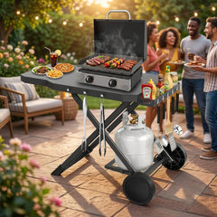 Broil-X close-up of steel frame and welds highlighting durable construction