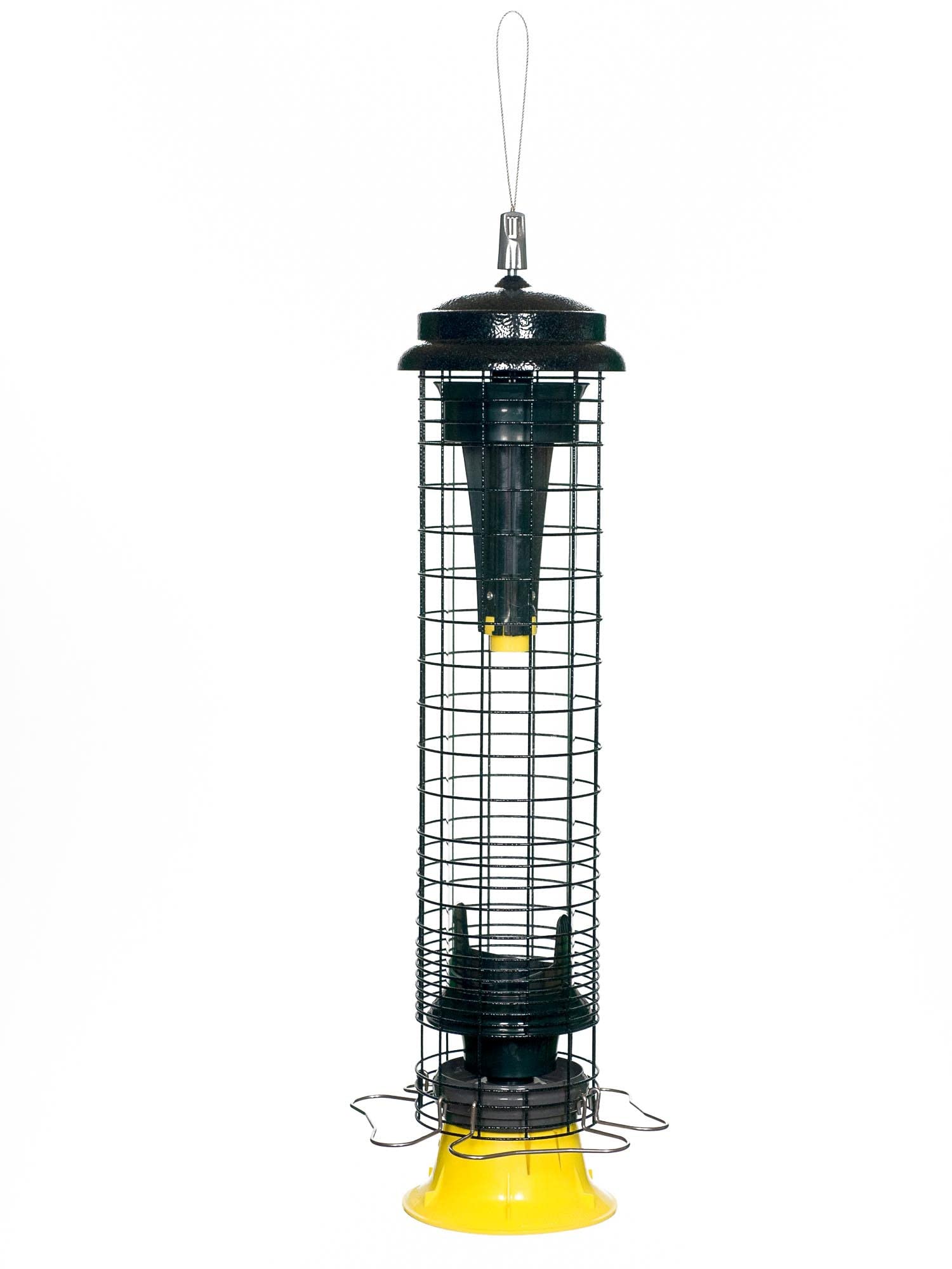 Brome feeder being refilled with included funnel for mess-free topping