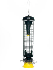 Brome feeder being refilled with included funnel for mess-free topping