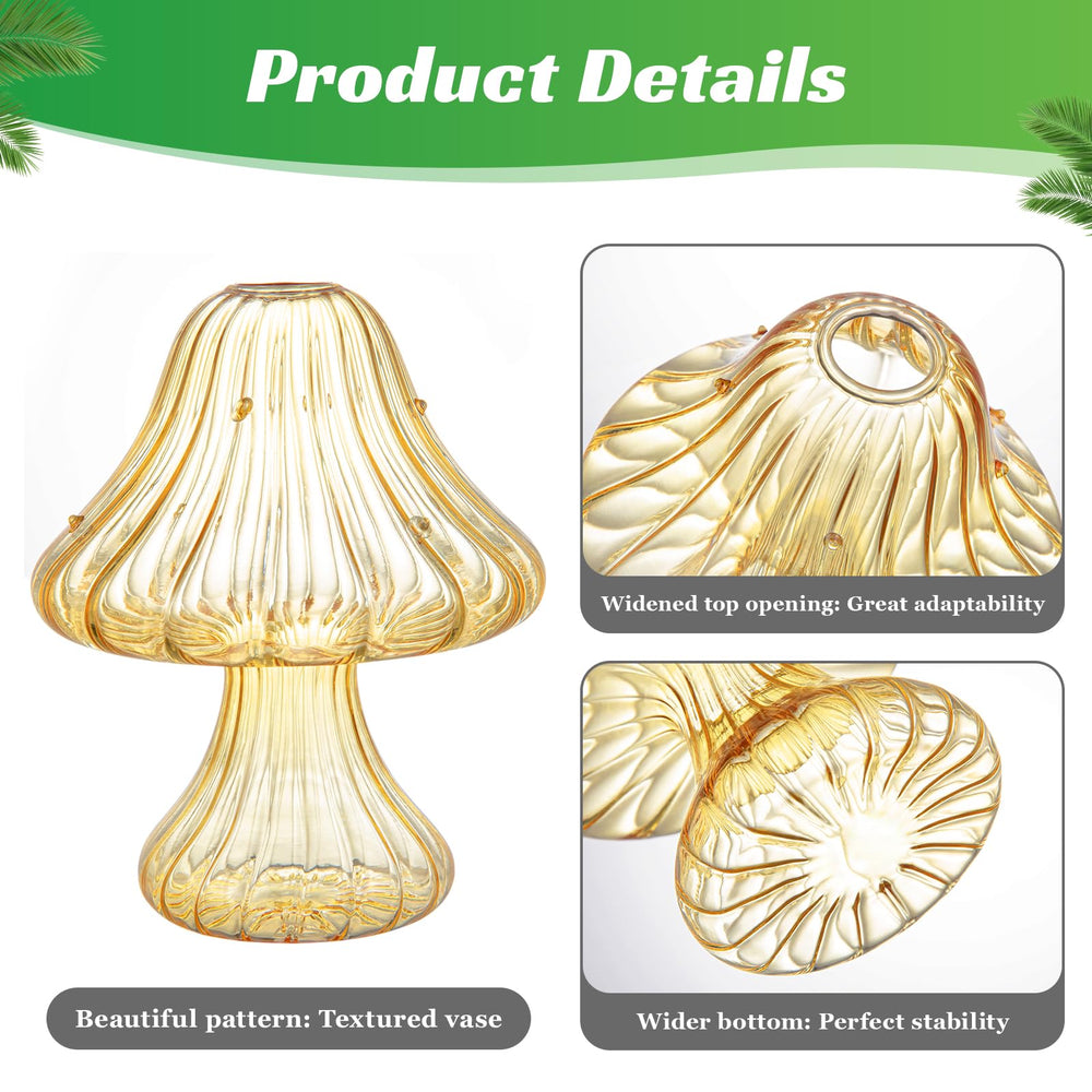 BROPGOD mushroom vase top spout close-up for easy watering and stem insertion benefit