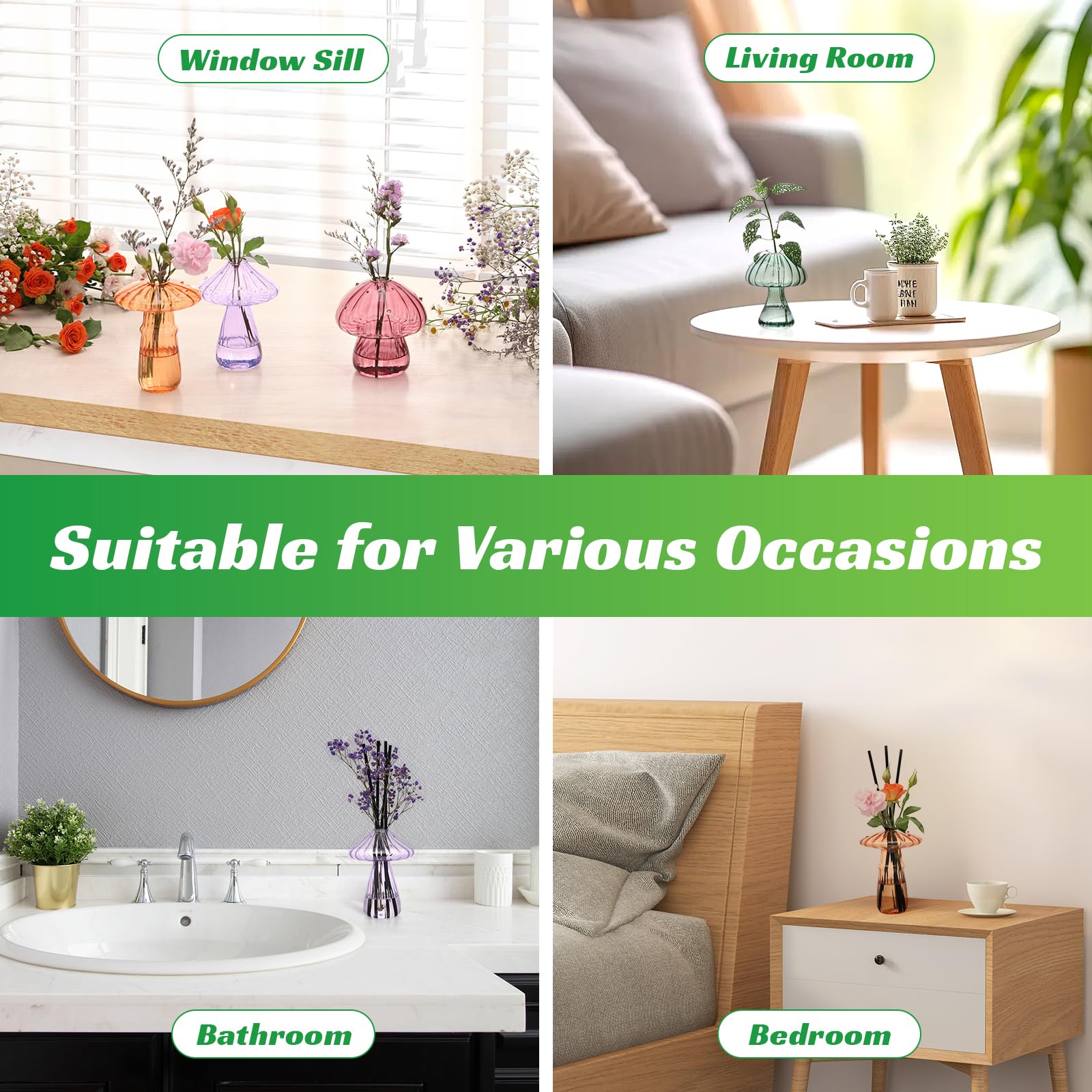 BROPGOD vase beside a ruler showing size and compact scale for small spaces benefit