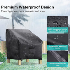 BROSYDA chair in use covered to protect upholstery from rain and dirt