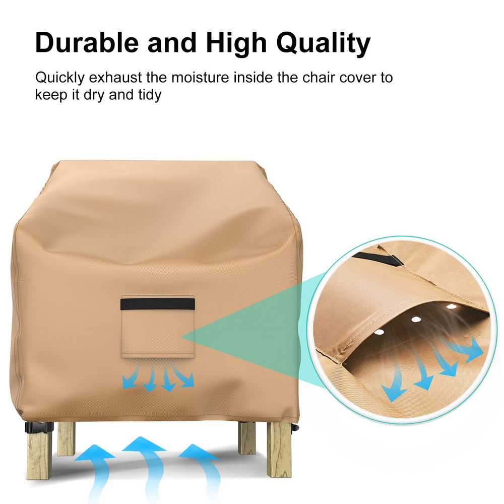 BROSYDA covered chair in use on patio illustrating weather protection and tidy look