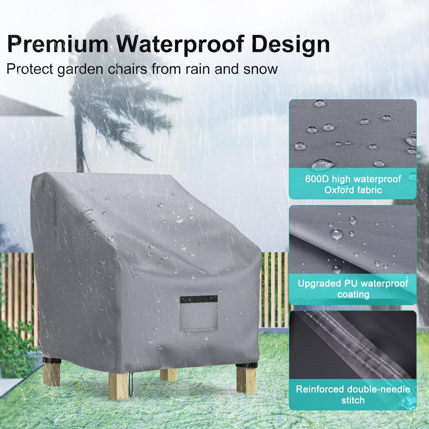 BROSYDA click-close strap and cord-lock securing cover for wind resistance