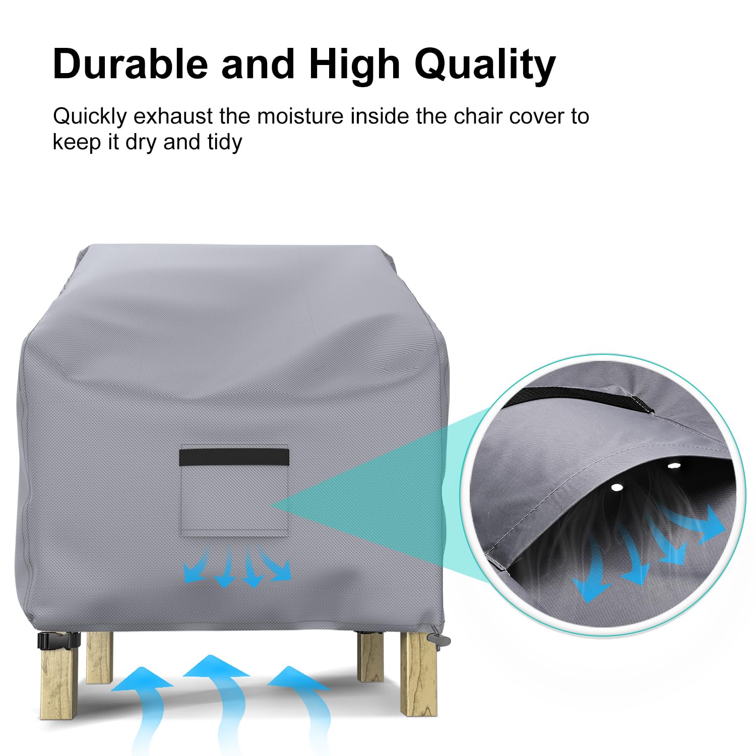 BROSYDA covered patio chair in backyard demonstrating weatherproof outdoor protection
