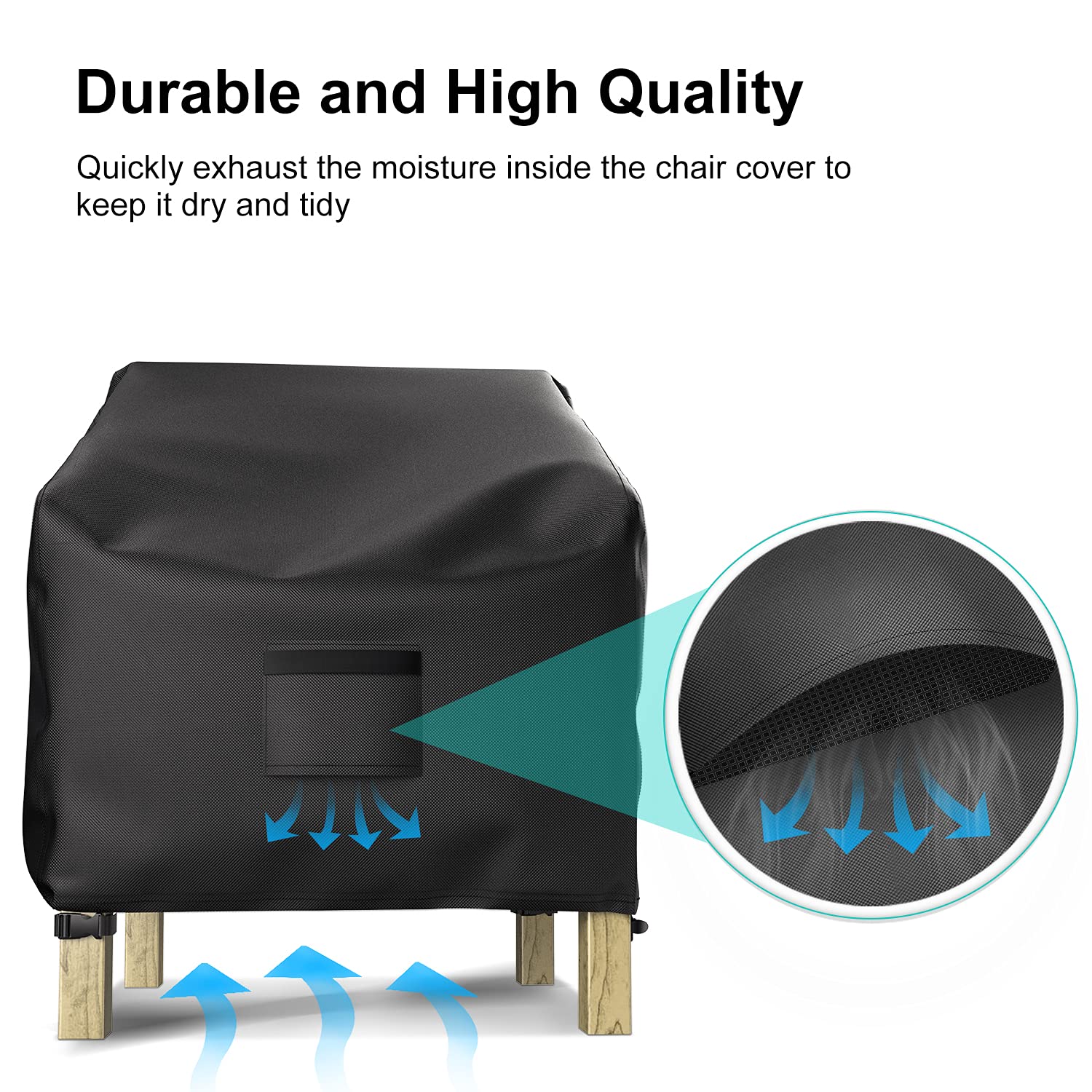 BROSYDA covered chair in garden demonstrating discreet outdoor protection
