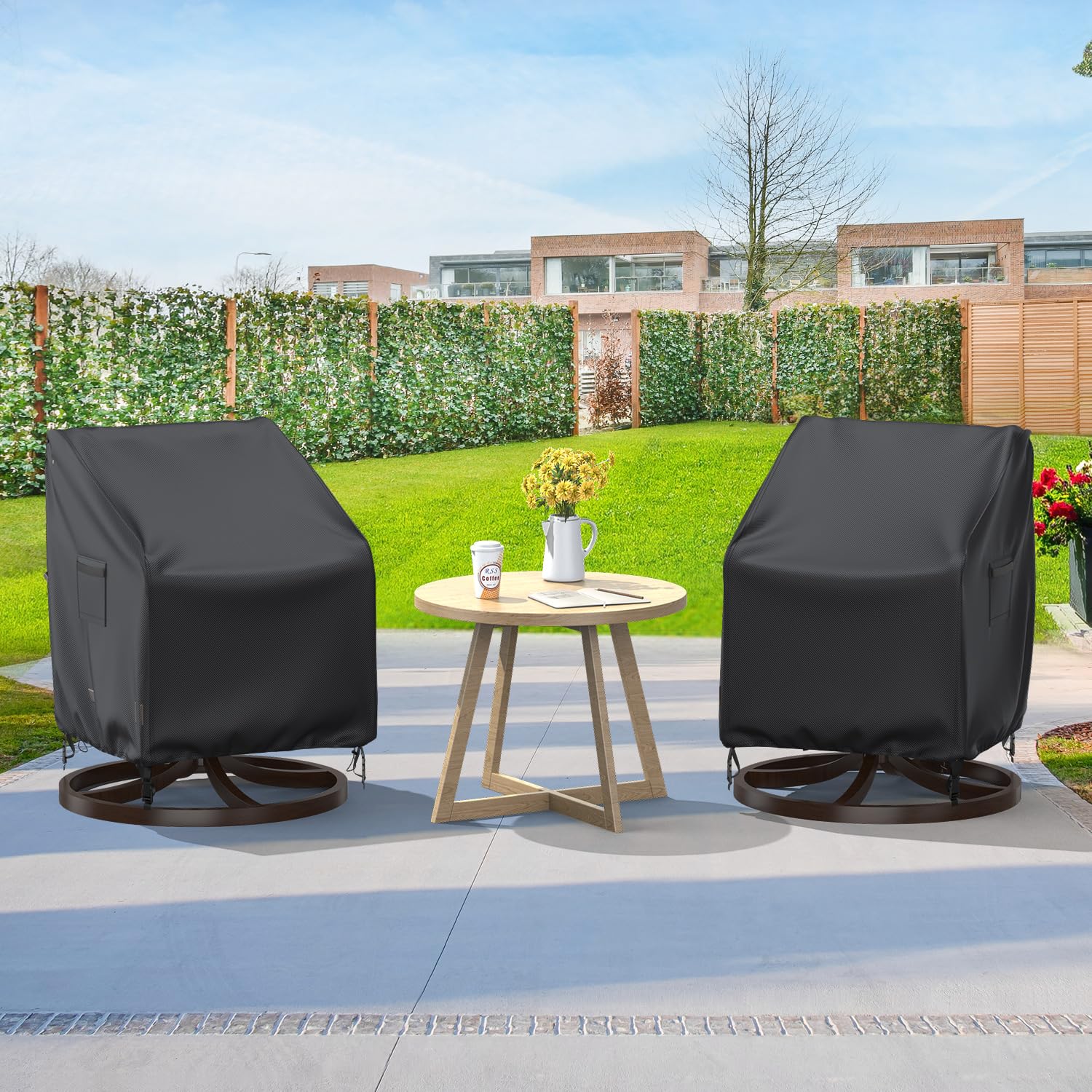 BROSYDA covered lounge chair in patio lifestyle scene showcasing weather resistance