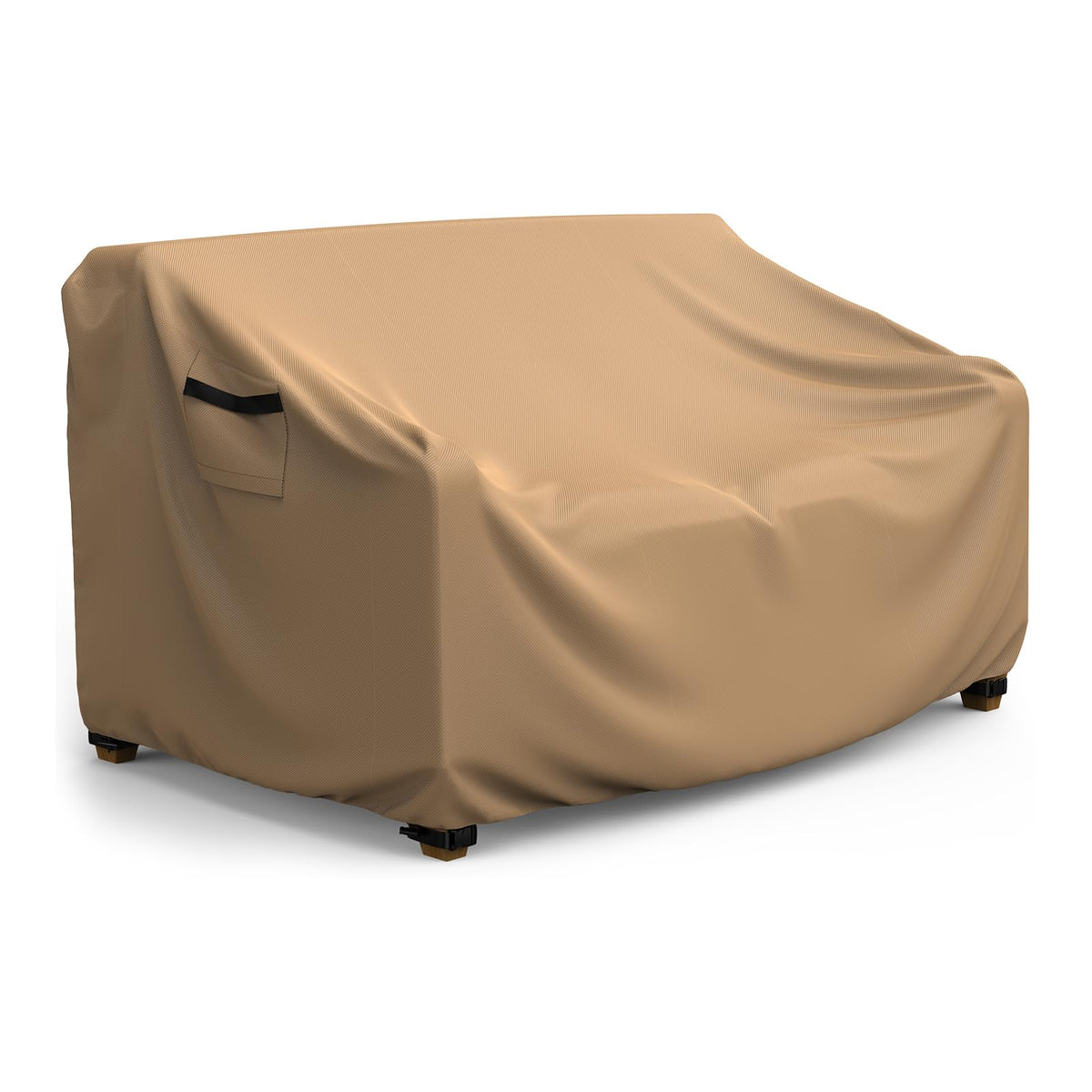 BROSYDA front view of brown cover protecting sofa from rain
