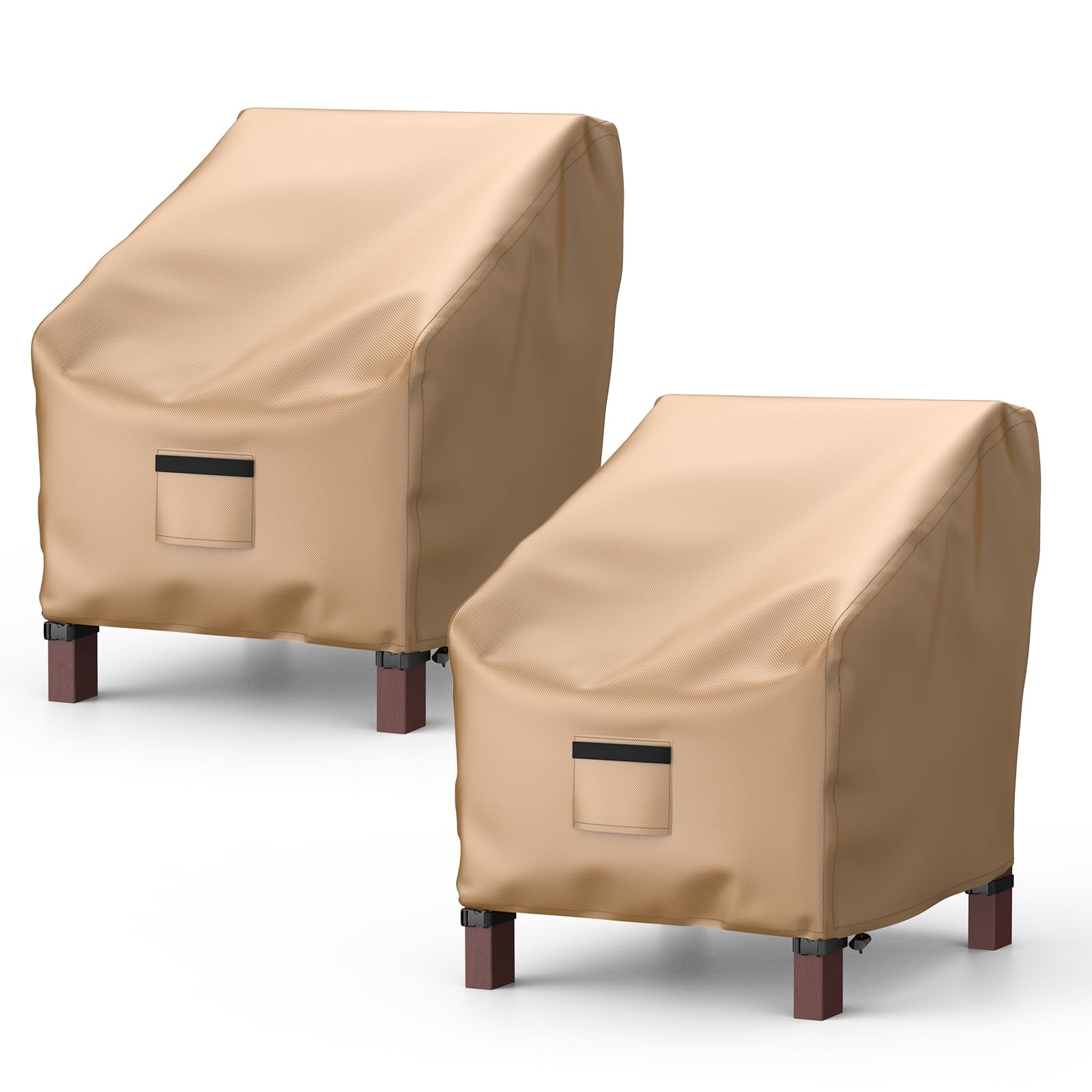 BROSYDA front view of two covers on patio chairs showing full protection and neat fit