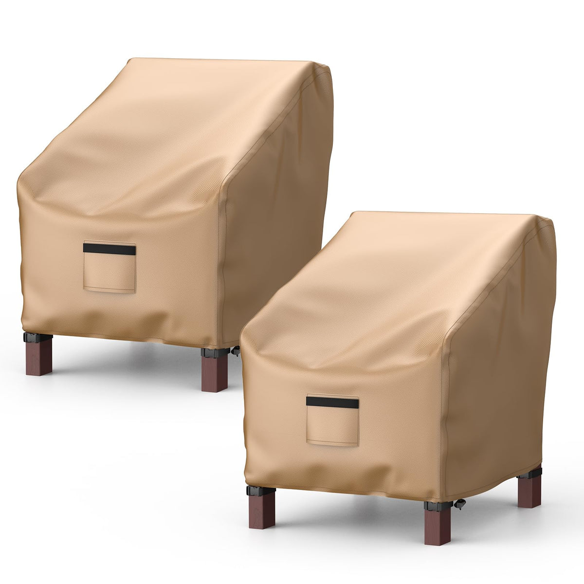 BROSYDA front view of two covers on patio chairs showing full protection and neat fit