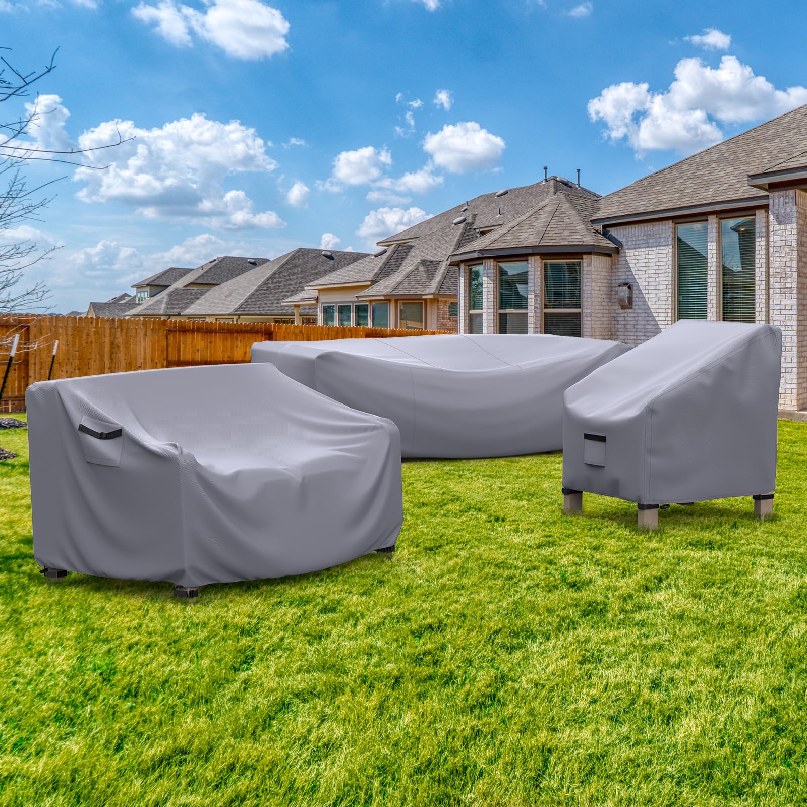 BROSYDA lifestyle image on deck showing cover protecting outdoor seating