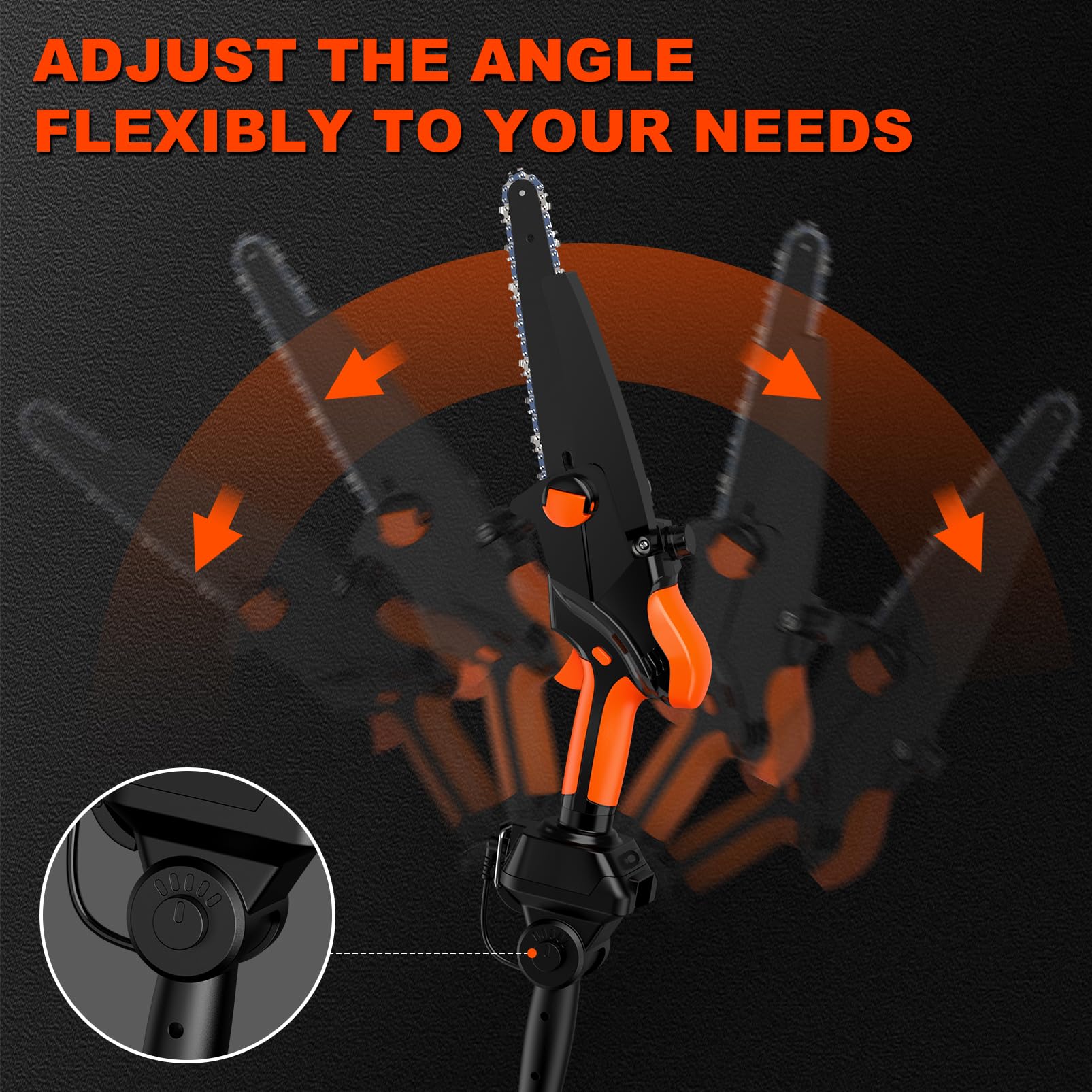 BROVR chain close-up with automatic oiler demonstrating low maintenance