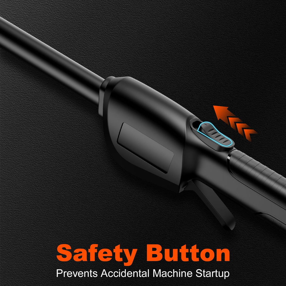 BROVR pole saw trimming high branch illustrating ladder-free safety