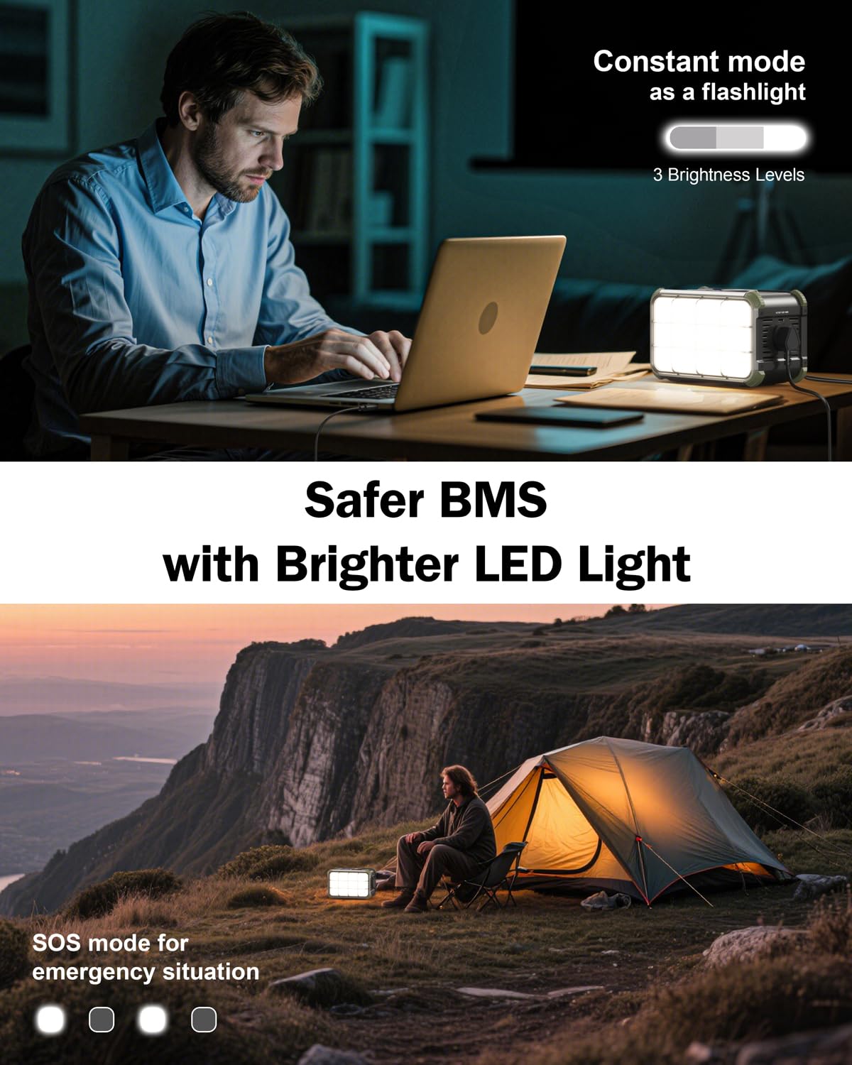 BROWEY held in hands to show compact 153Wh size for easy portability