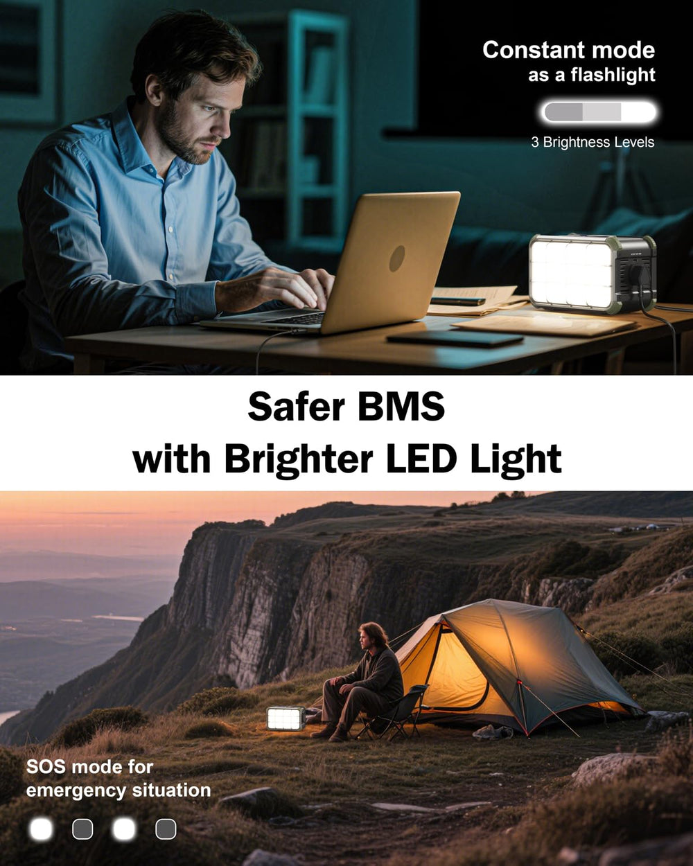 BROWEY held in hands to show compact 153Wh size for easy portability