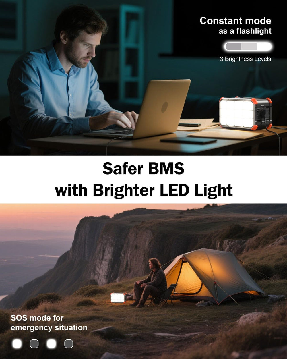 BROWEY connected to a solar panel for eco-friendly outdoor recharging