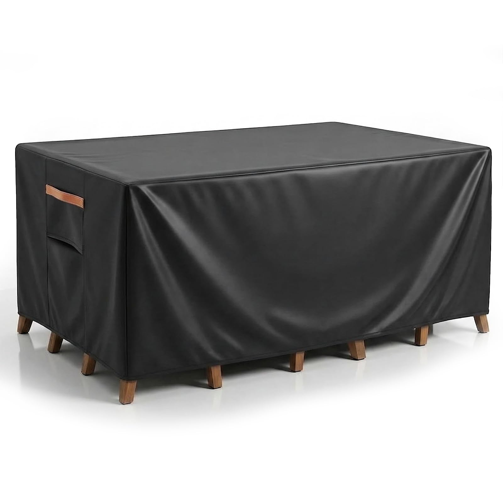 BRUXOLAY front view of cover protecting table set, durable weather protection