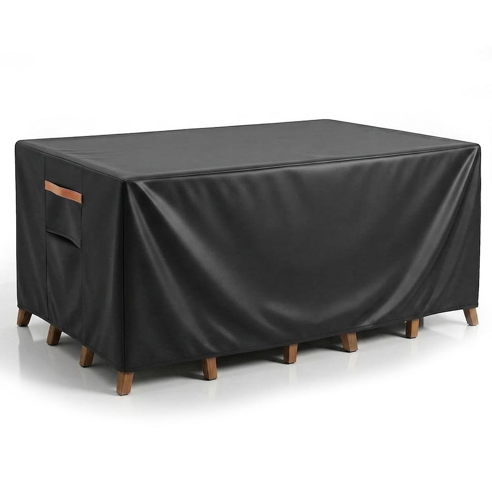 BRUXOLAY front view of cover protecting table set, durable weather protection