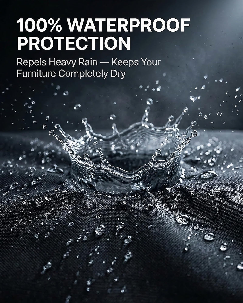 BRUXOLAY surface with water beading, illustrates effective rain protection