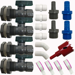 BRZFWLMYDF front view of the 4-pack spigot kit showing complete contents and easy setup