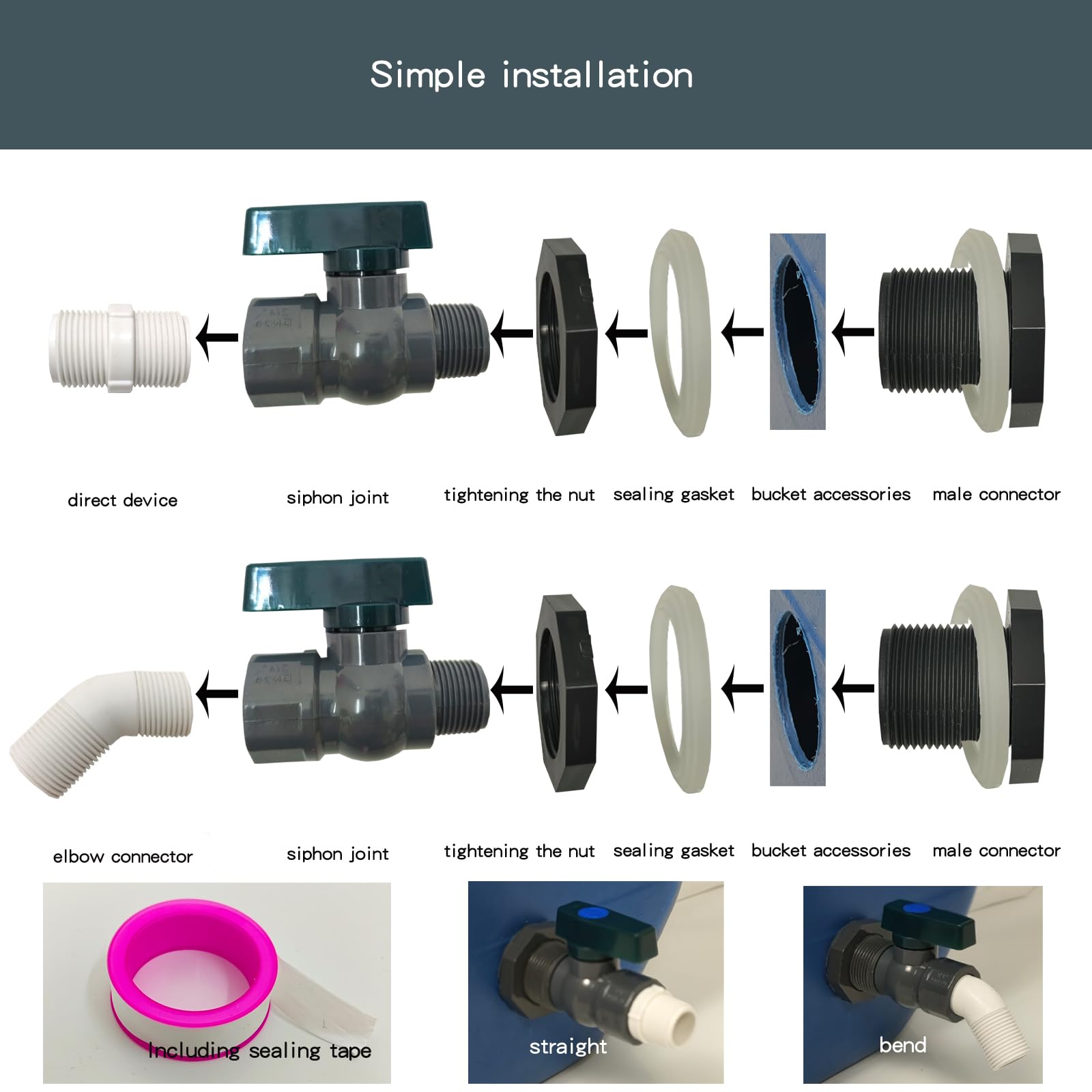 BRZFWLMYDF spigot kit beside a standard garden hose to show scale and compatibility