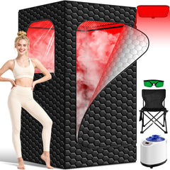 bsdonte front view of portable sauna tent showing compact design and easy setup benefit