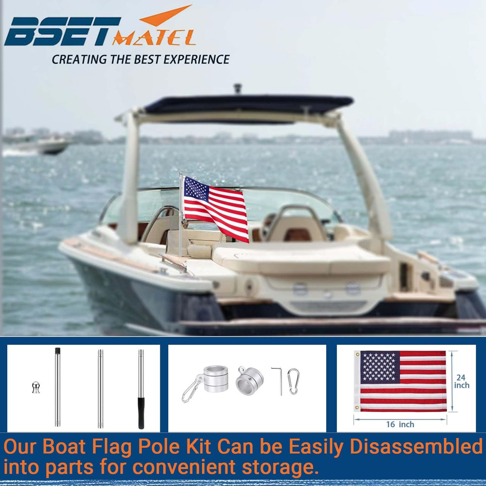 BSET MATEL stainless steel pole close-up showing corrosion-resistant finish benefit