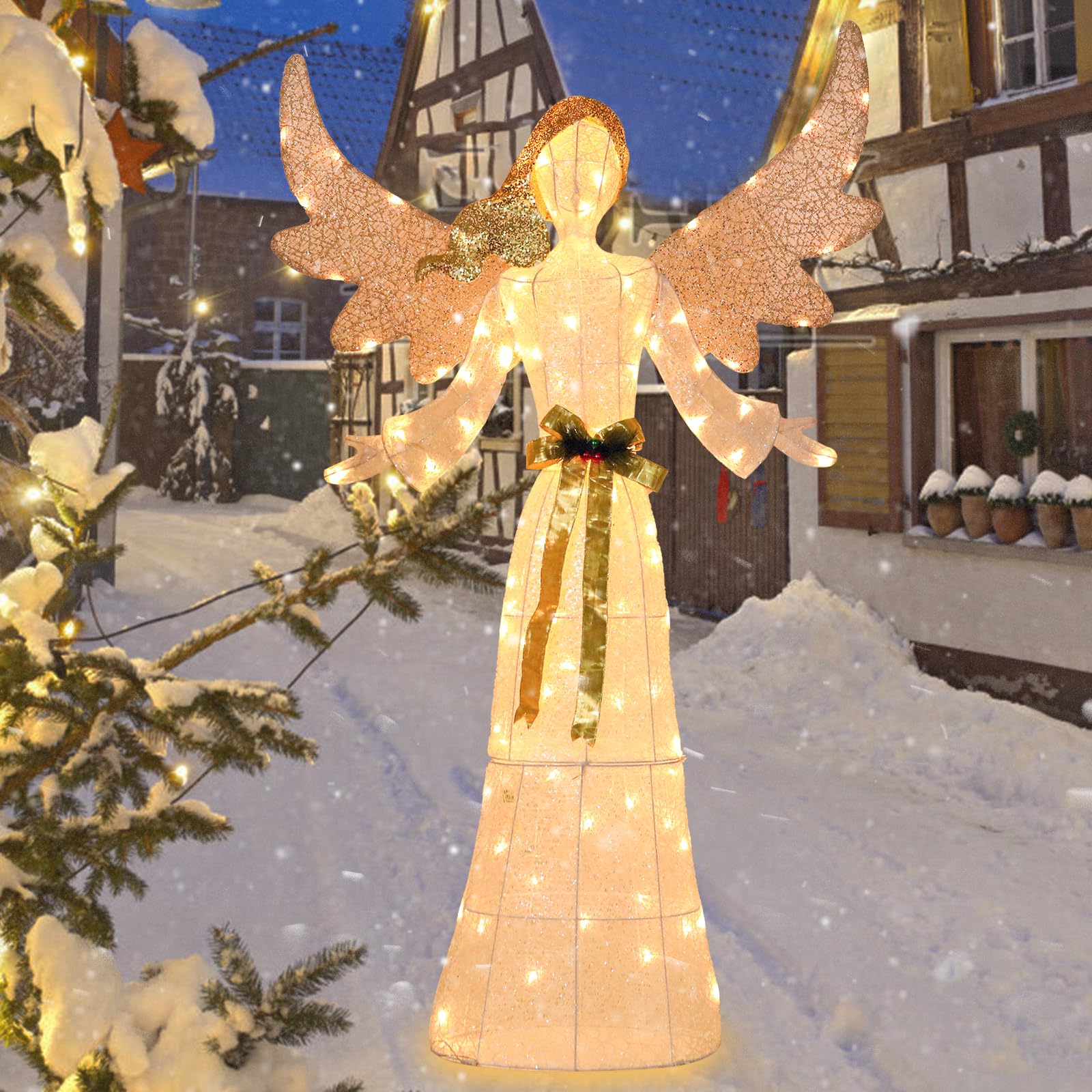 Bshine angel back frame detail showing sturdy construction for seasonal use