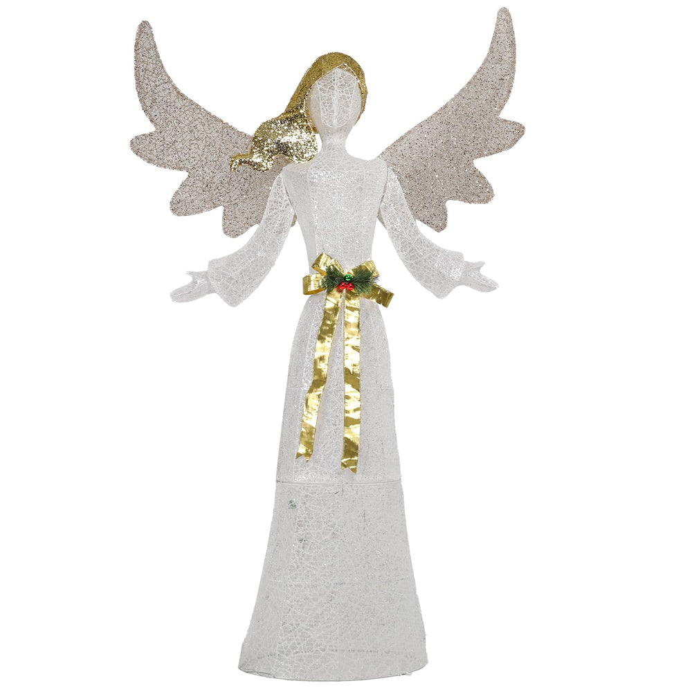 Bshine angel in indoor entryway providing gentle warm light and focal decor