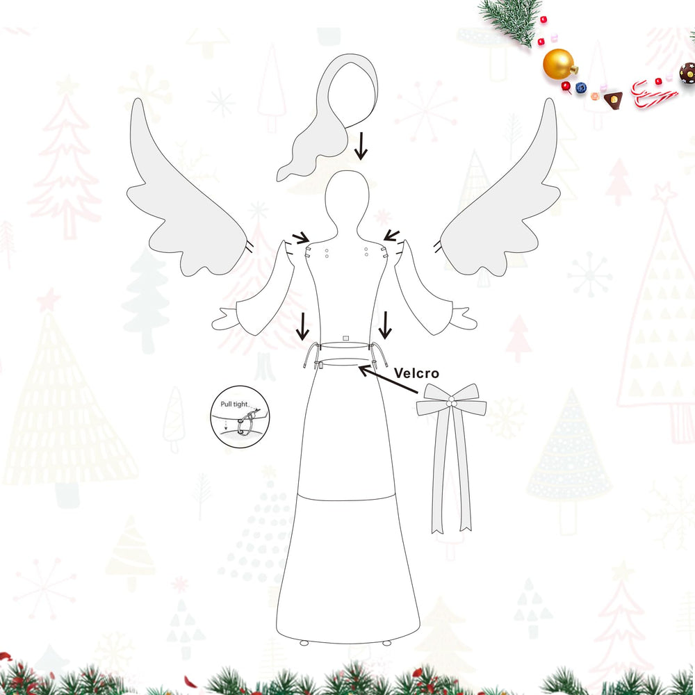 Bshine angel lit at night on a lawn creating warm festive curb appeal