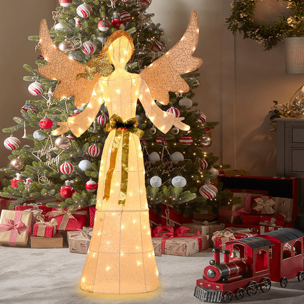 Bshine angel on lawn display adding warm LED charm to outdoor holiday decor
