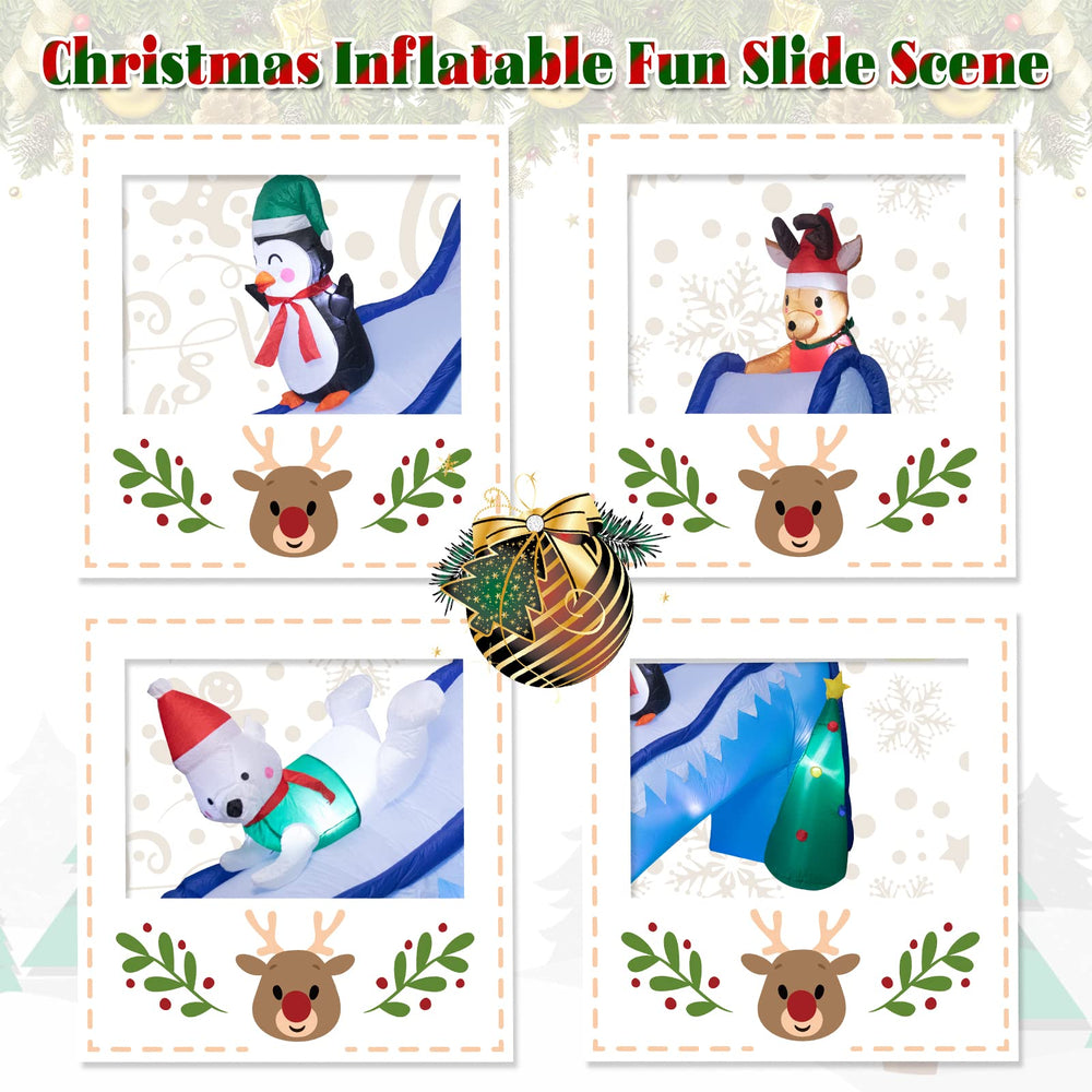 Bshine illuminated slide at night with LEDs creating bright holiday atmosphere