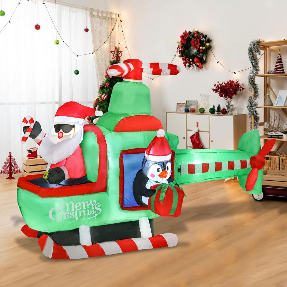 Bshine Santa airplane on a porch creating festive seasonal atmosphere