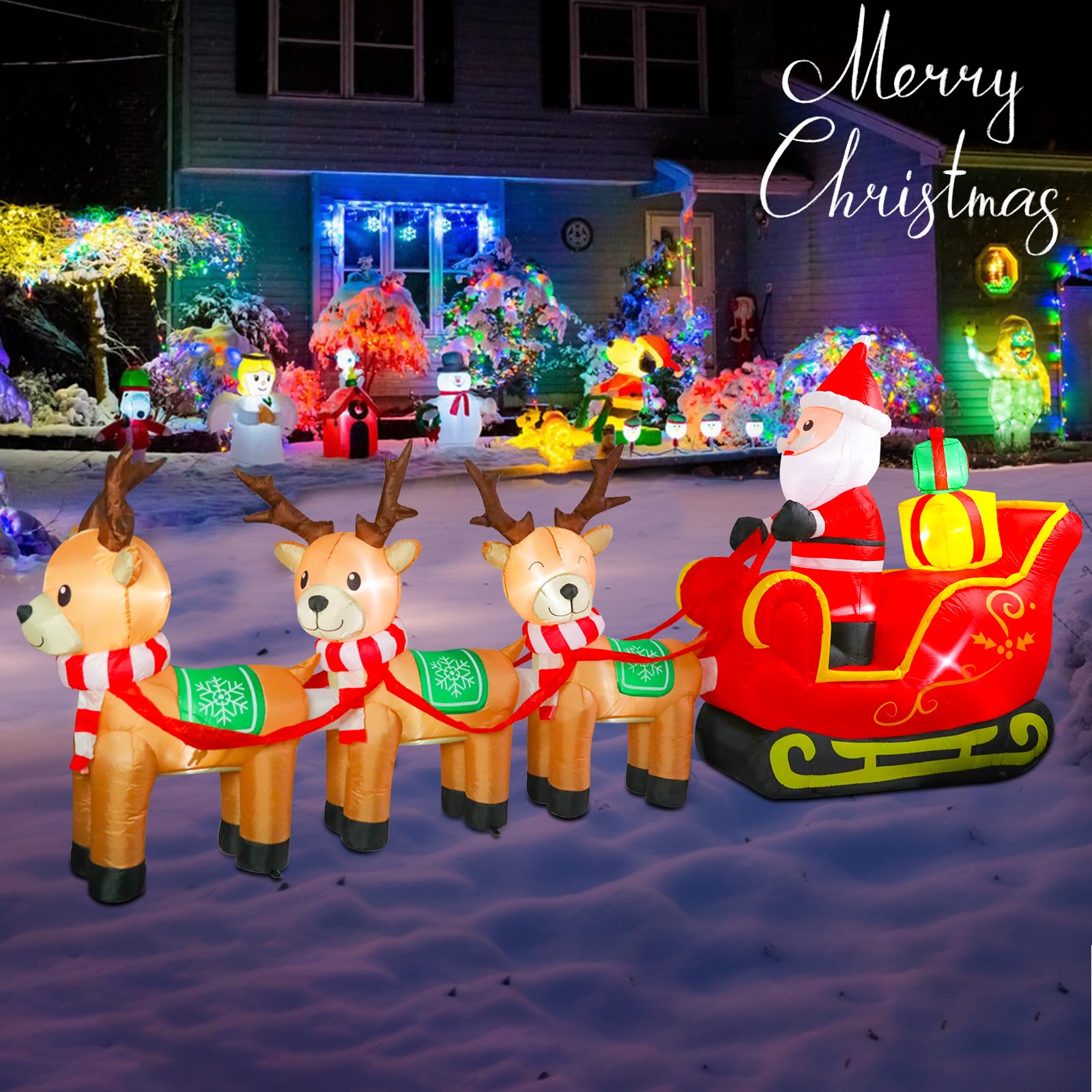 Bshine lawn display by porch showing curb appeal and neighborhood cheer benefit