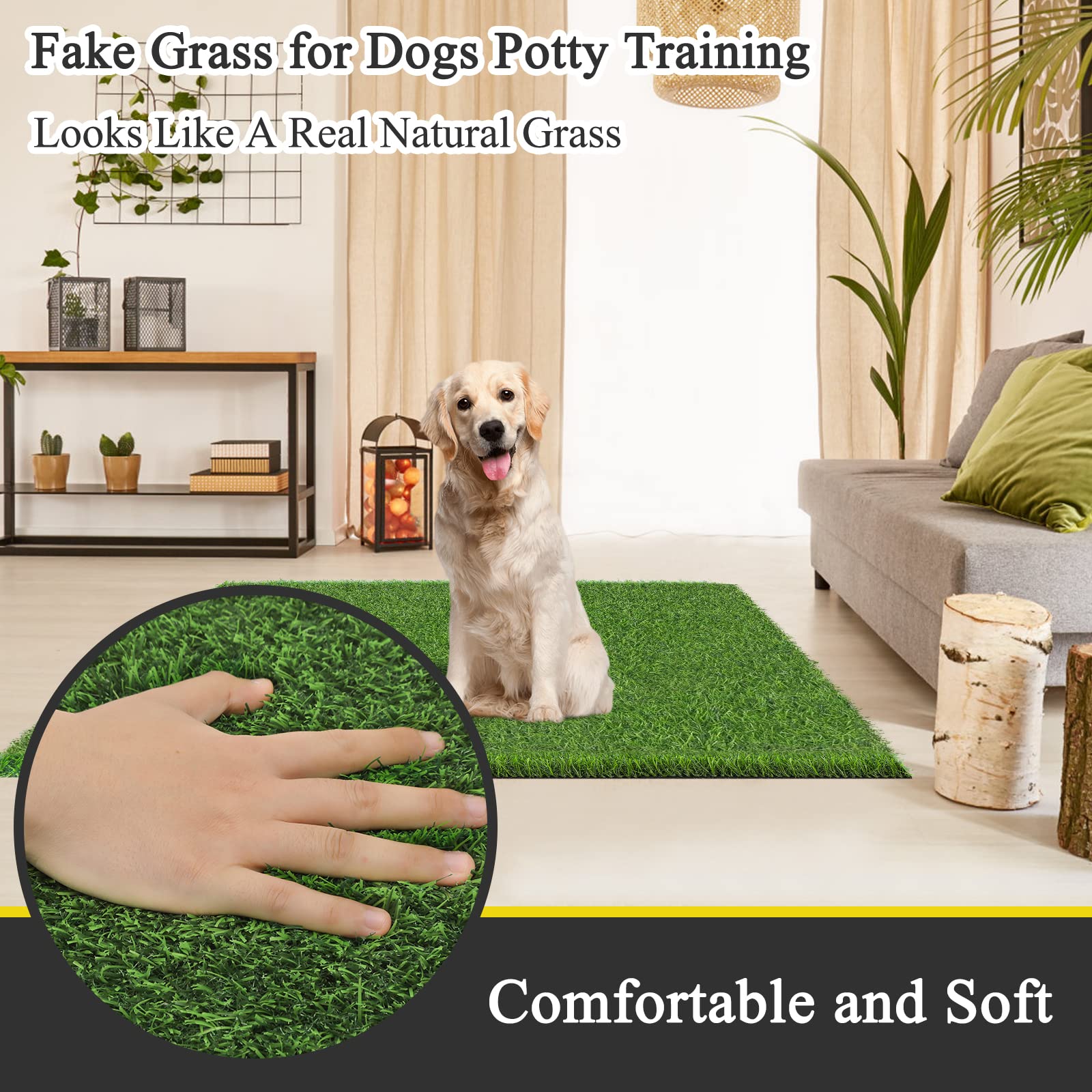 Bsmathom turf with dog using mat on balcony for convenient indoor outdoor potty solution
