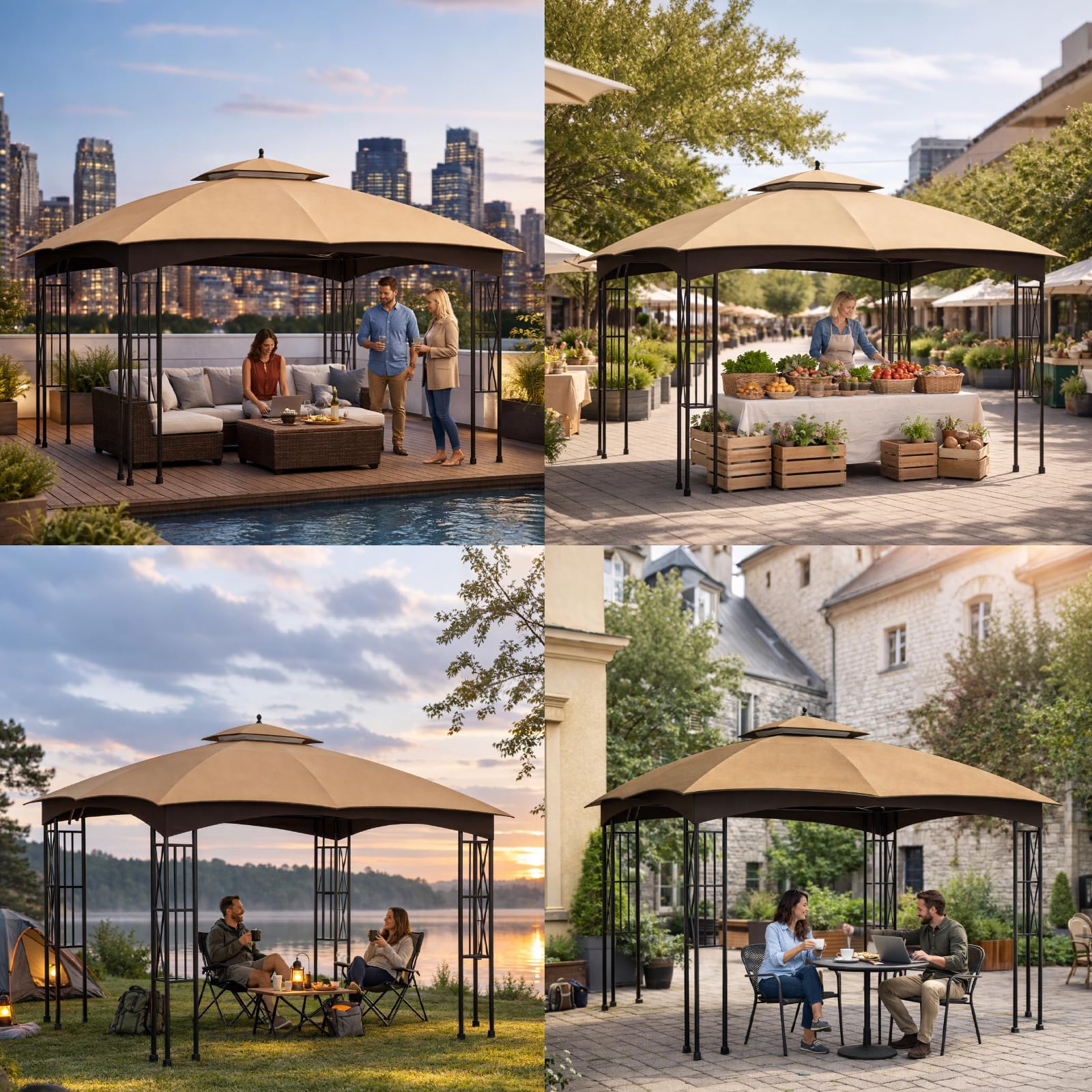 Bsteciar installed canopy on patio illustrating shade and weather protection