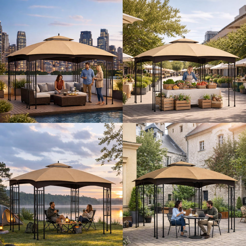 Bsteciar installed canopy on patio illustrating shade and weather protection
